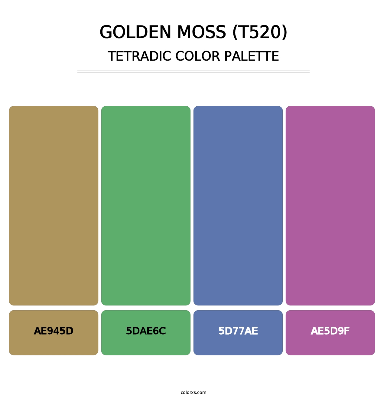 Golden Moss (T520) - Tetradic Color Palette