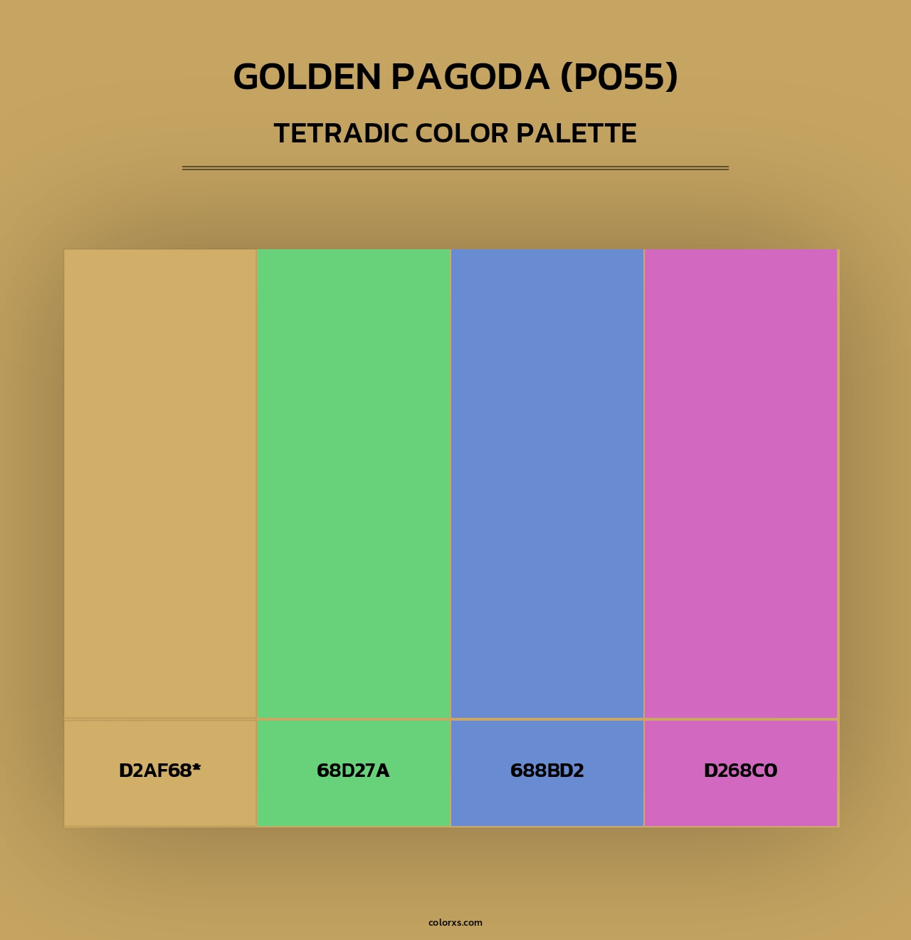 Golden Pagoda (P055) - Tetradic Color Palette