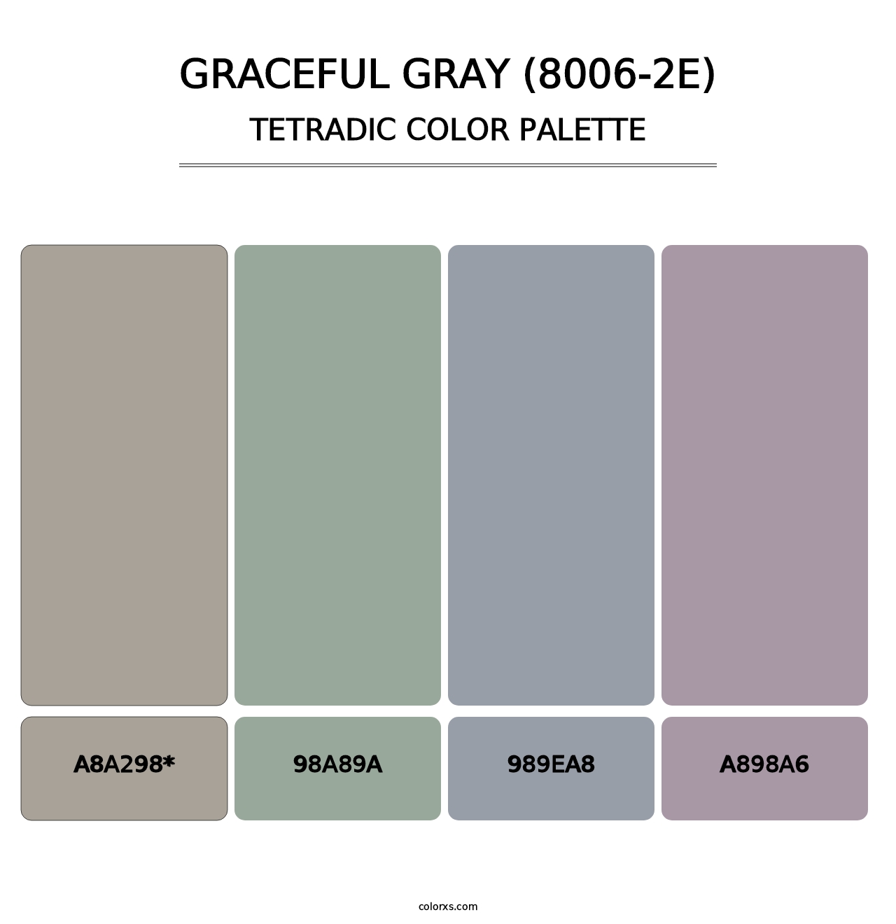 Graceful Gray (8006-2E) - Tetradic Color Palette