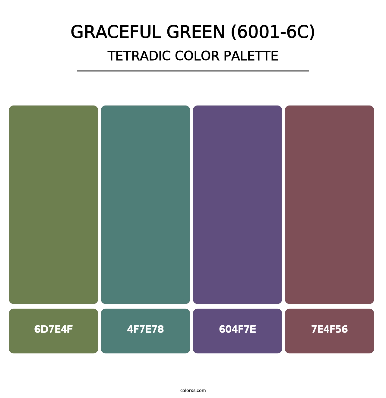 Graceful Green (6001-6C) - Tetradic Color Palette
