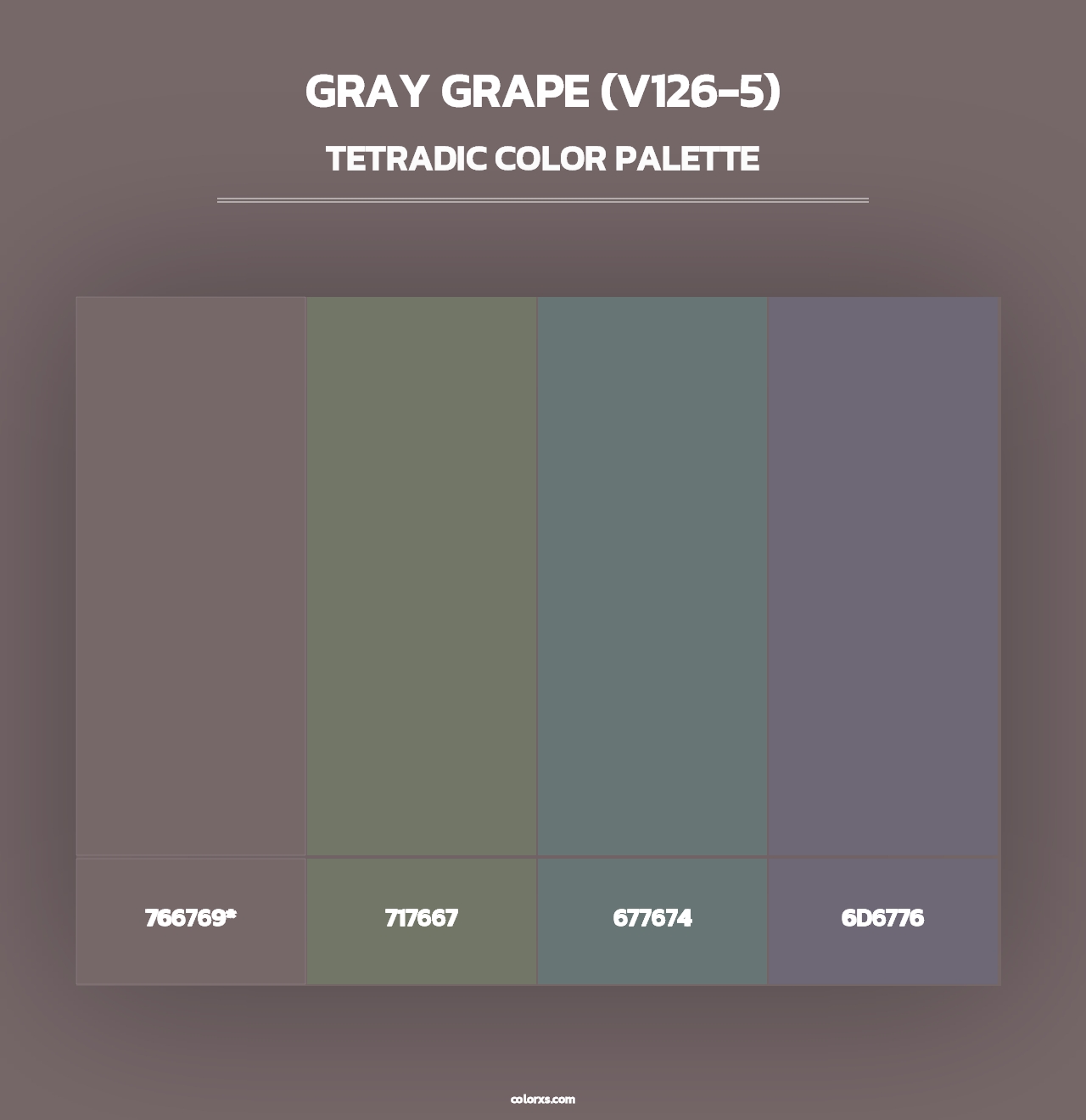 Gray Grape (V126-5) - Tetradic Color Palette