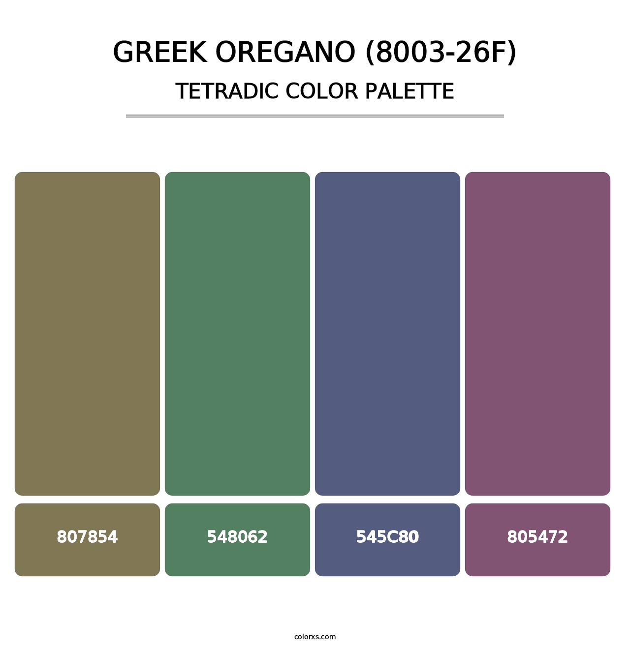 Greek Oregano (8003-26F) - Tetradic Color Palette