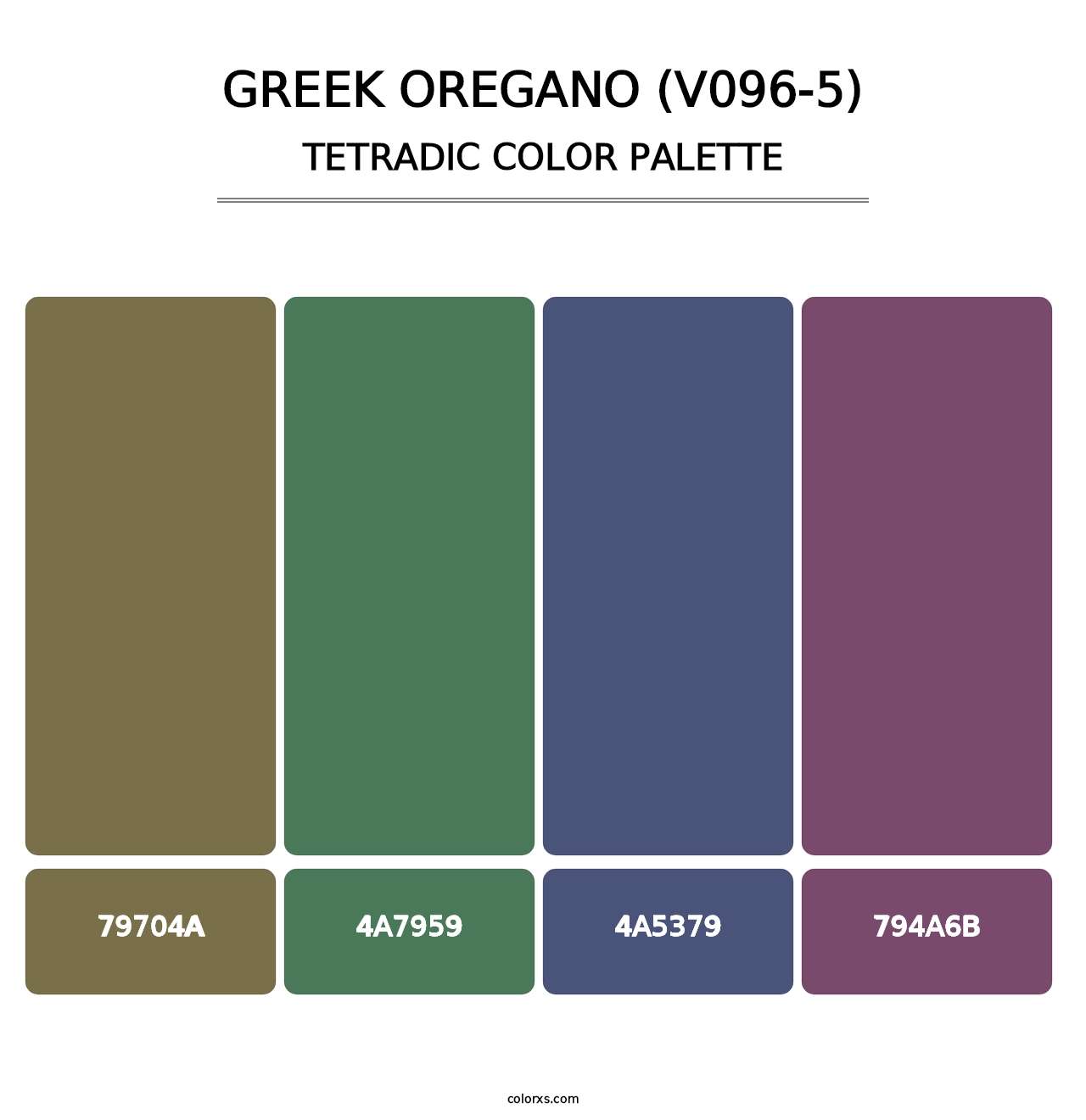 Greek Oregano (V096-5) - Tetradic Color Palette