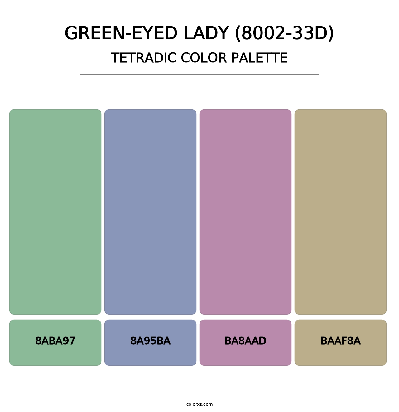 Green-Eyed Lady (8002-33D) - Tetradic Color Palette