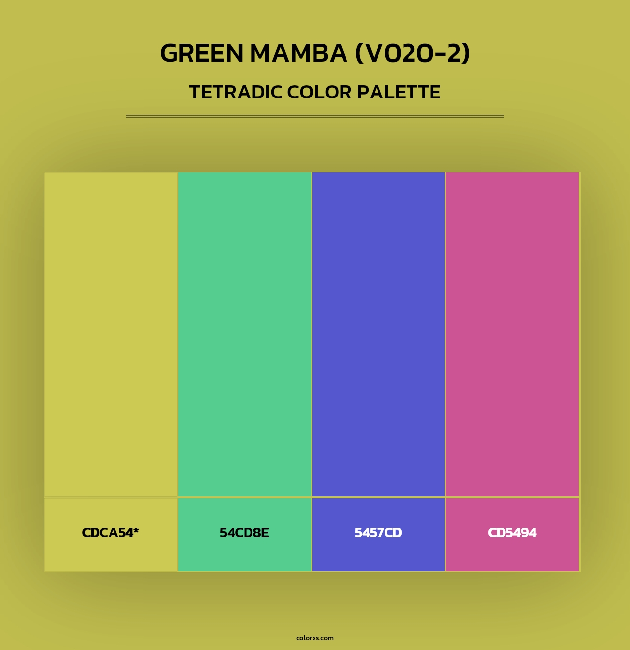 Green Mamba (V020-2) - Tetradic Color Palette