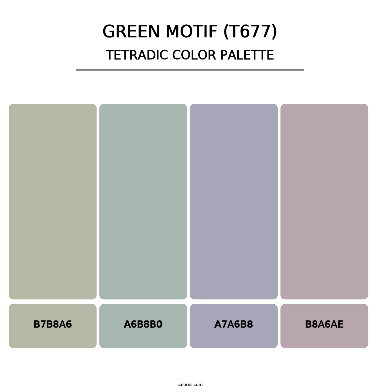 Green Motif (T677) - Tetradic Color Palette