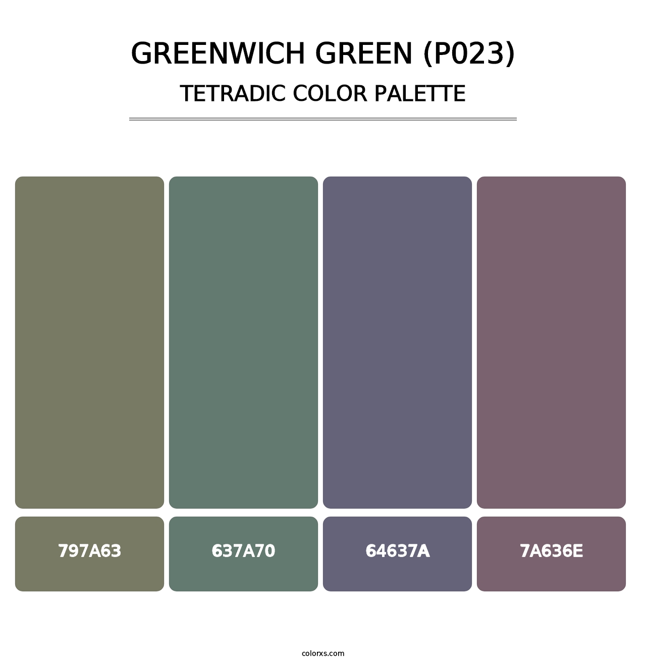 Greenwich Green (P023) - Tetradic Color Palette