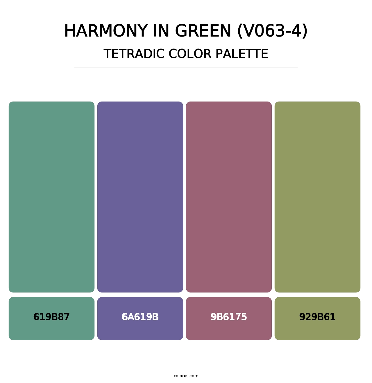 Harmony in Green (V063-4) - Tetradic Color Palette