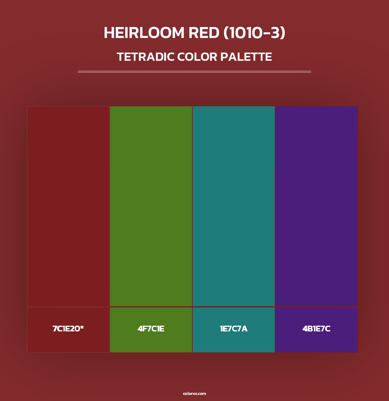 Heirloom Red (1010-3) - Tetradic Color Palette
