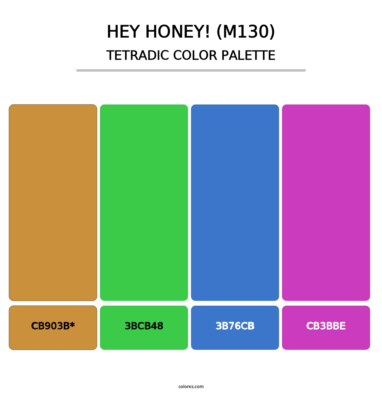 Hey Honey! (M130) - Tetradic Color Palette