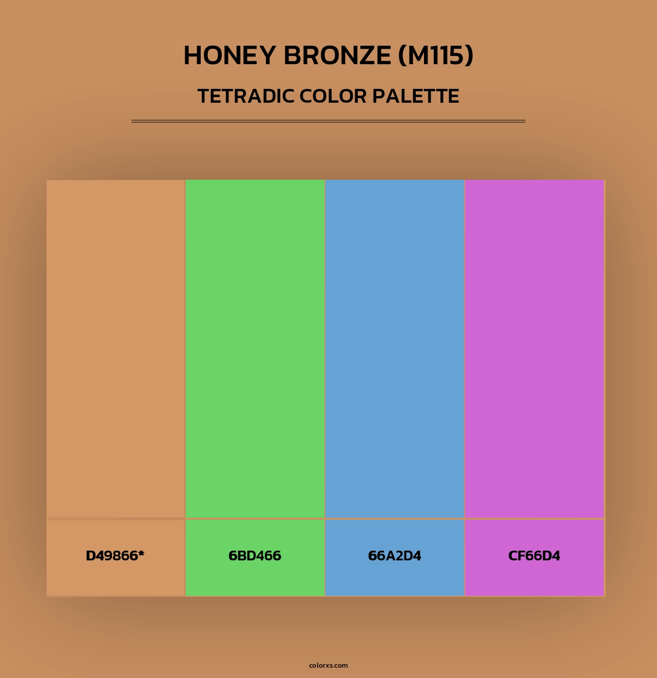 Honey Bronze (M115) - Tetradic Color Palette
