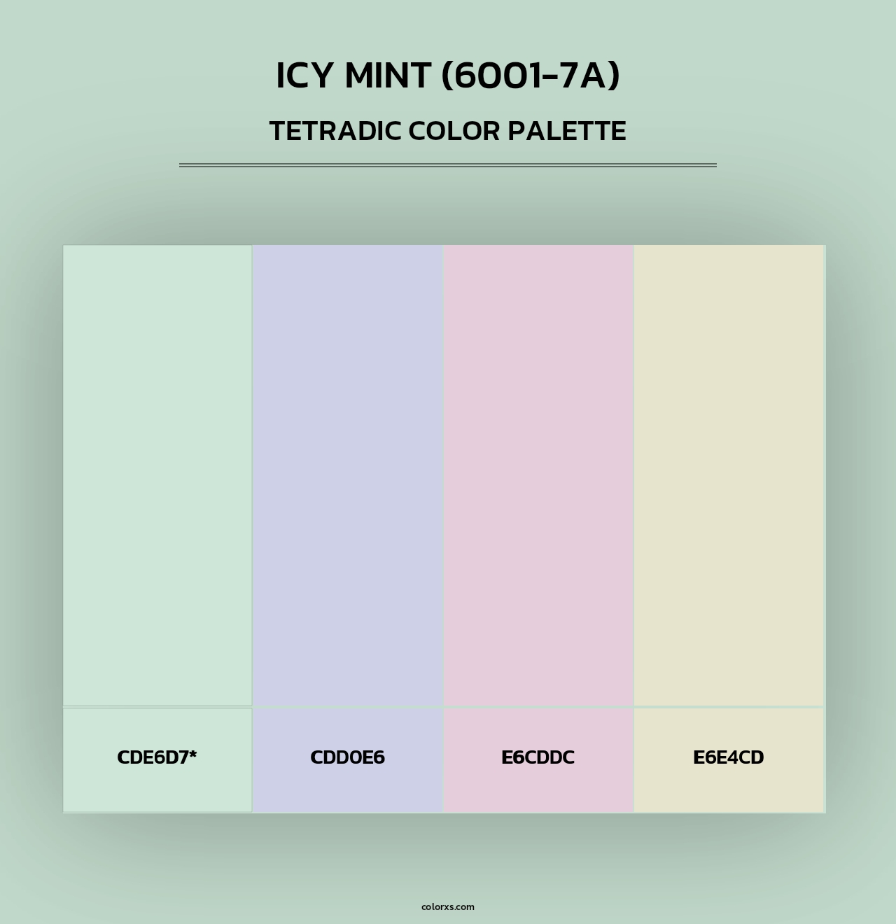 Icy Mint (6001-7A) - Tetradic Color Palette
