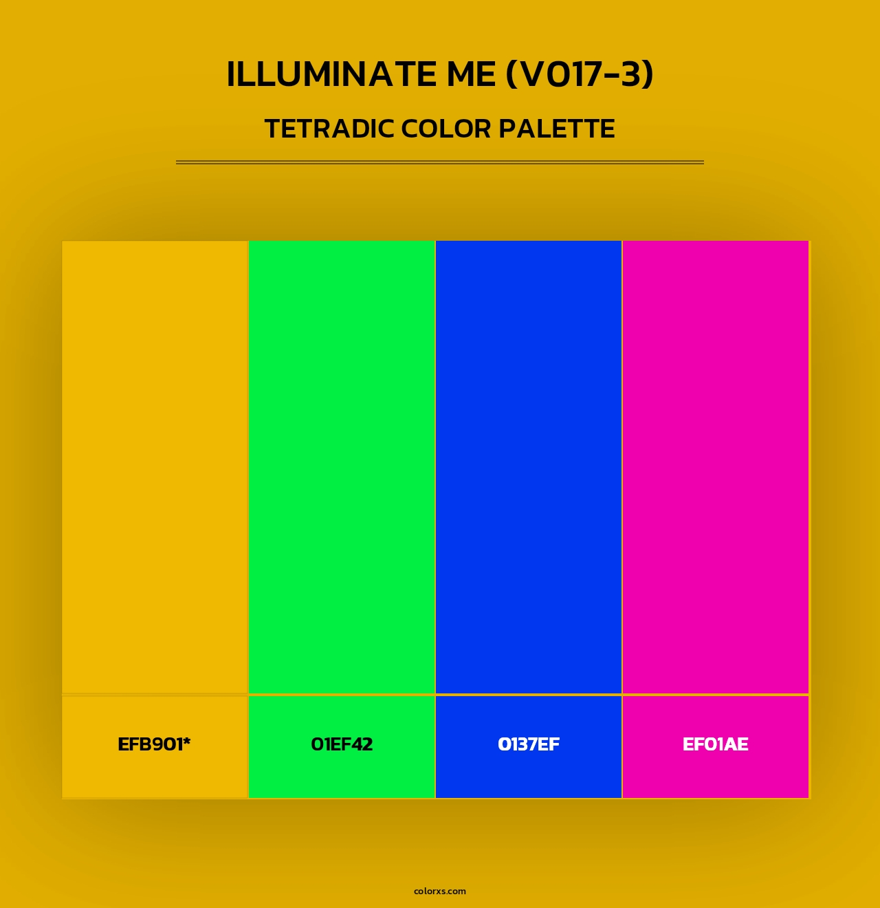 Illuminate Me (V017-3) - Tetradic Color Palette