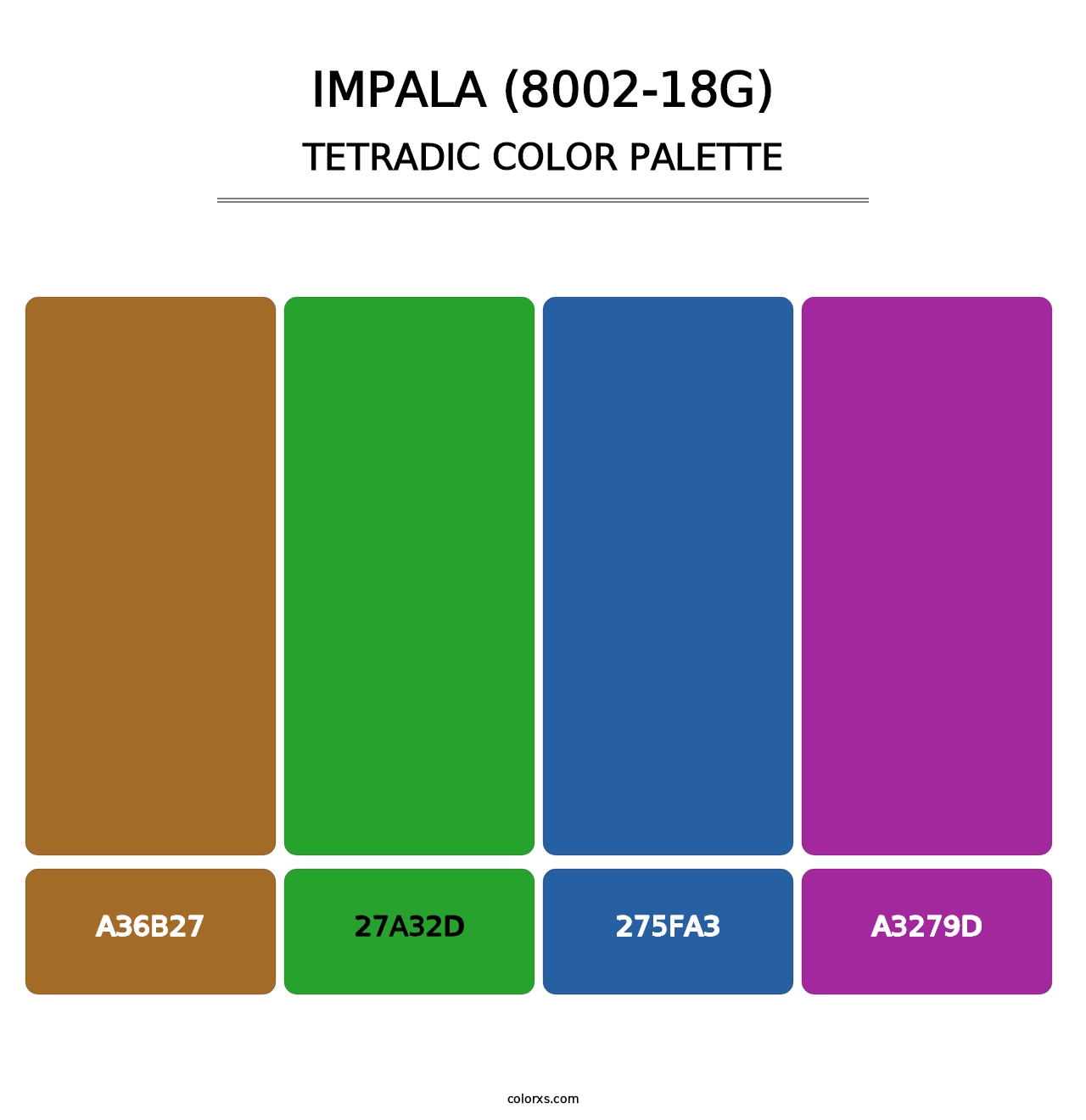 Impala (8002-18G) - Tetradic Color Palette