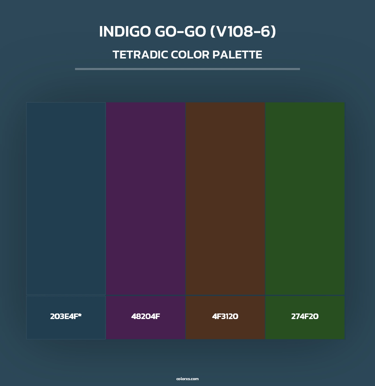 Indigo Go-Go (V108-6) - Tetradic Color Palette