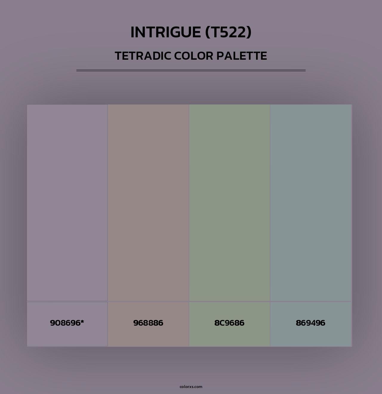 Intrigue (T522) - Tetradic Color Palette