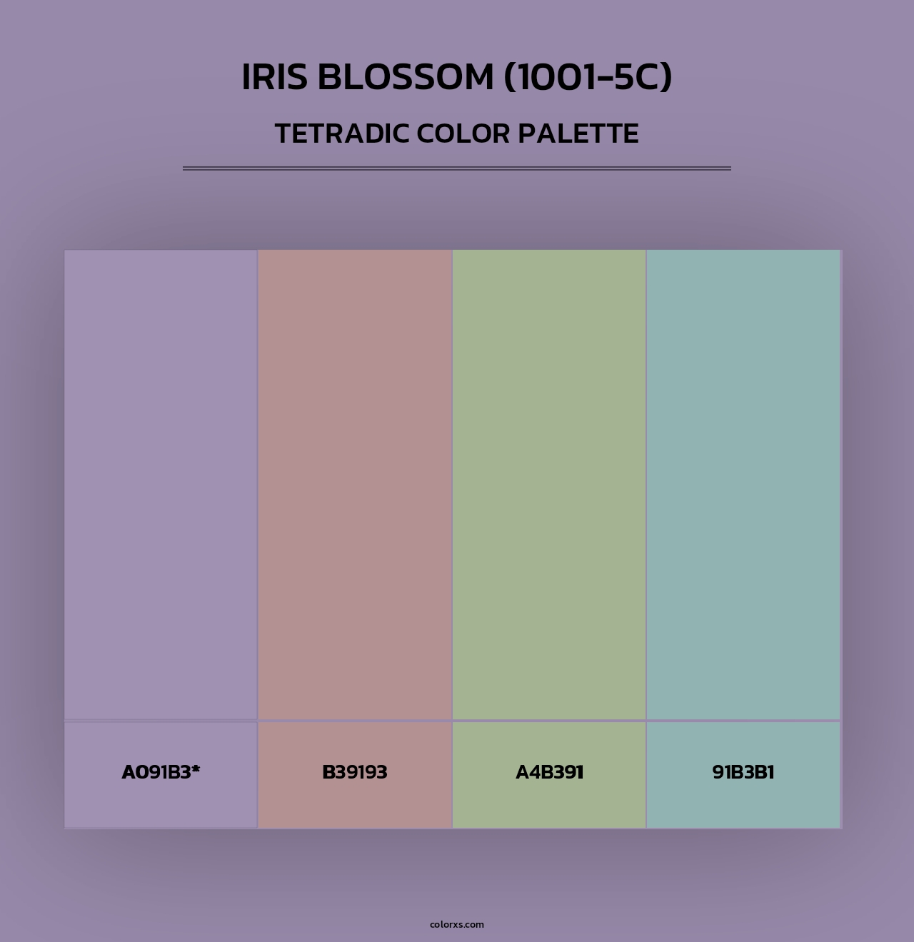 Iris Blossom (1001-5C) - Tetradic Color Palette