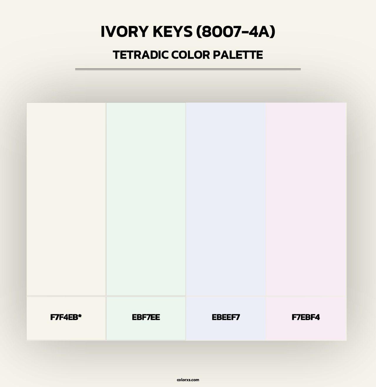 Ivory Keys (8007-4A) - Tetradic Color Palette