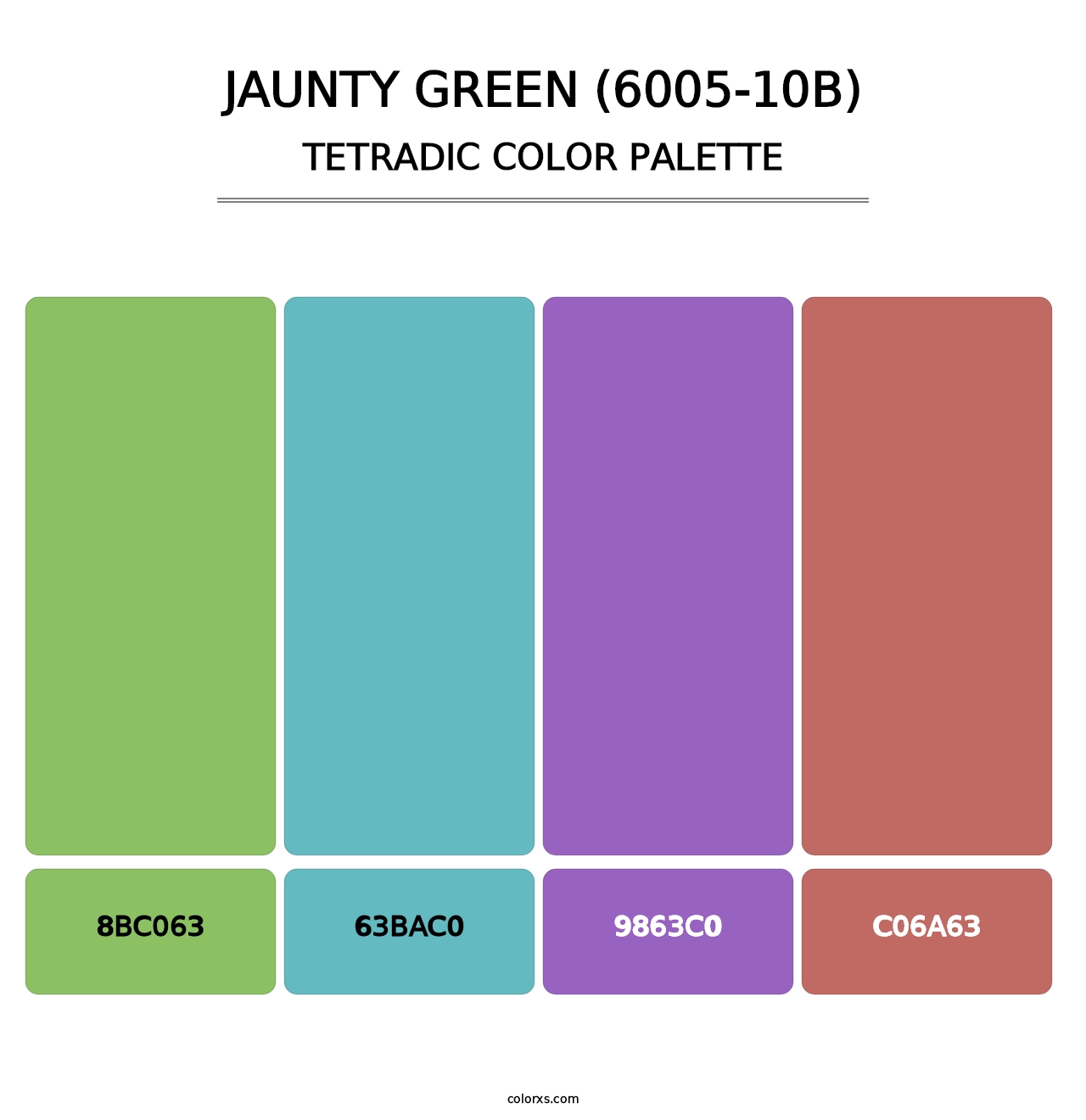 Jaunty Green (6005-10B) - Tetradic Color Palette
