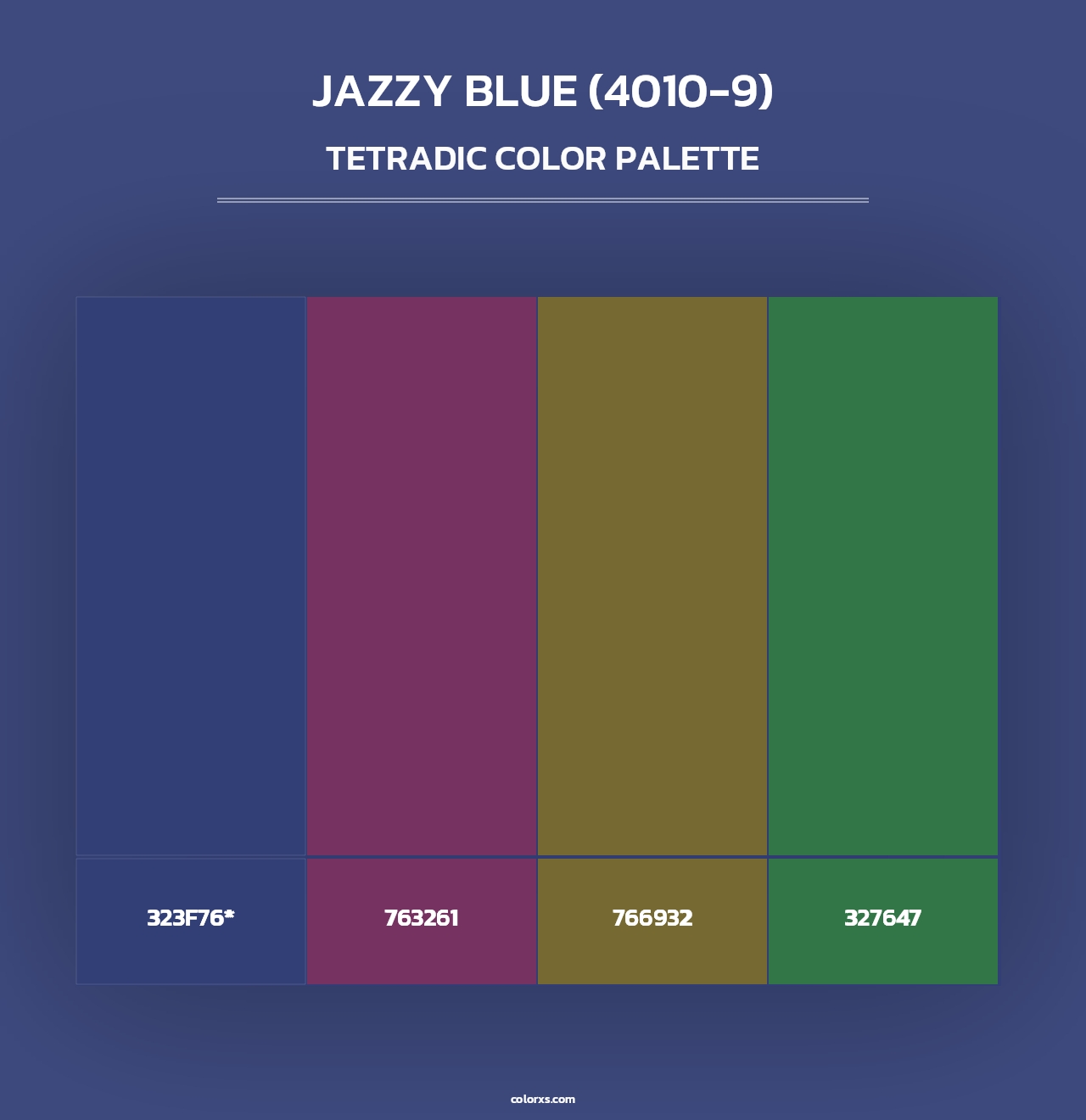 Jazzy Blue (4010-9) - Tetradic Color Palette