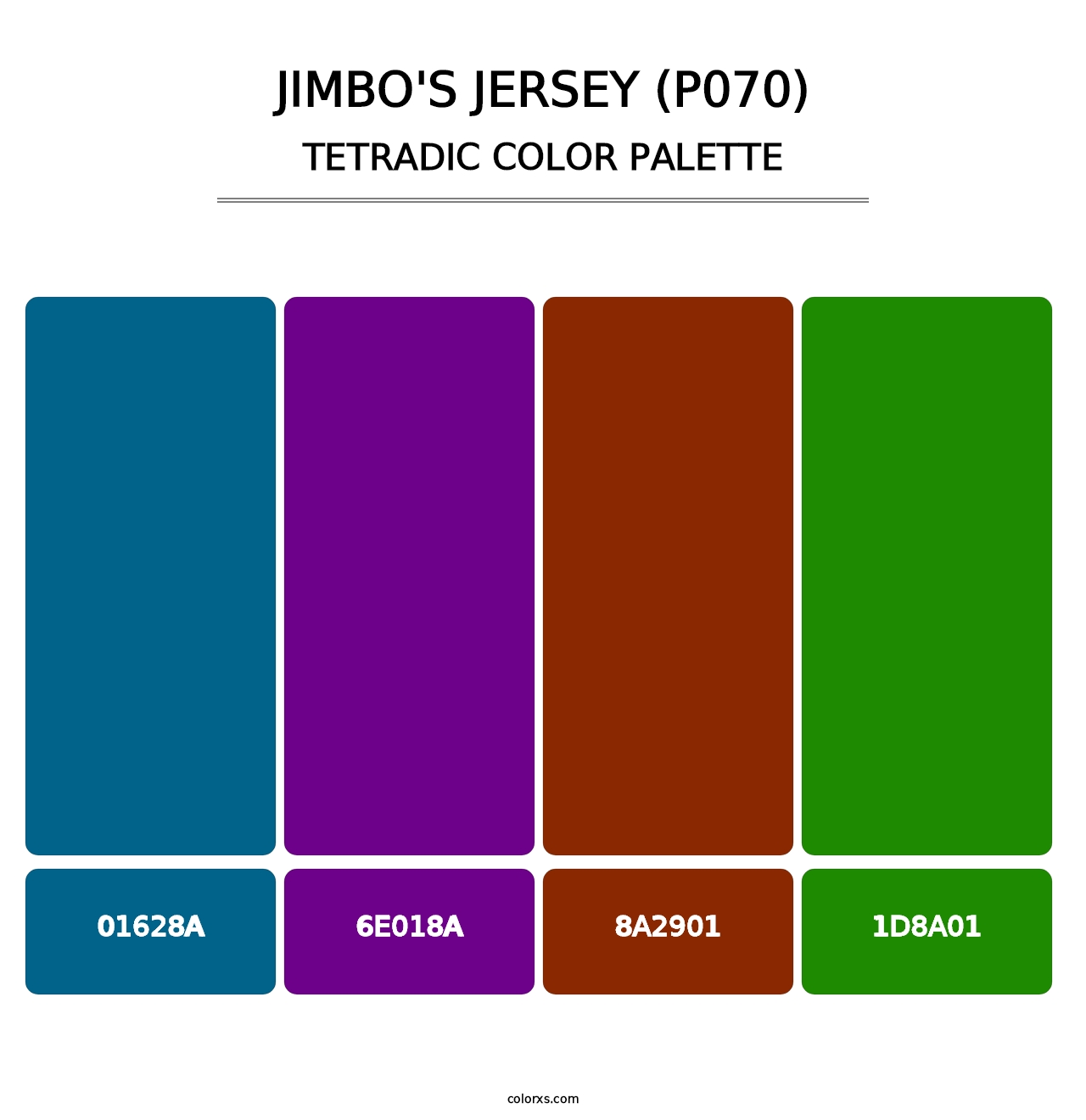 Jimbo's Jersey (P070) - Tetradic Color Palette