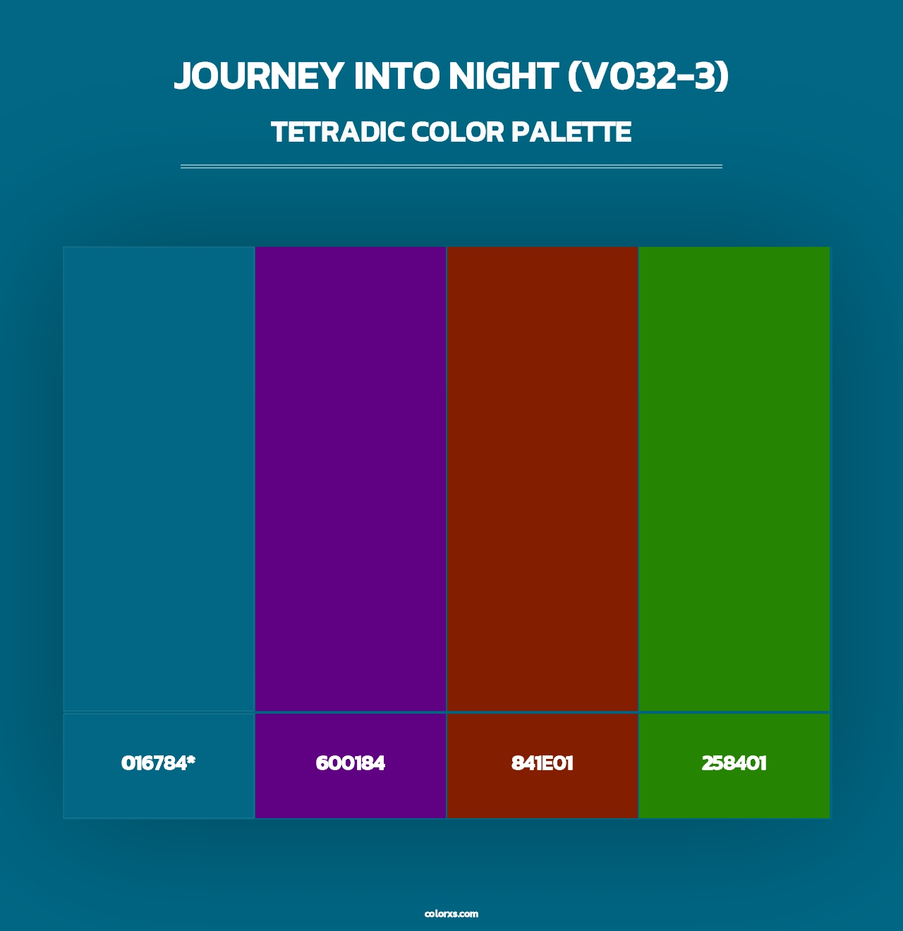 Journey Into Night (V032-3) - Tetradic Color Palette