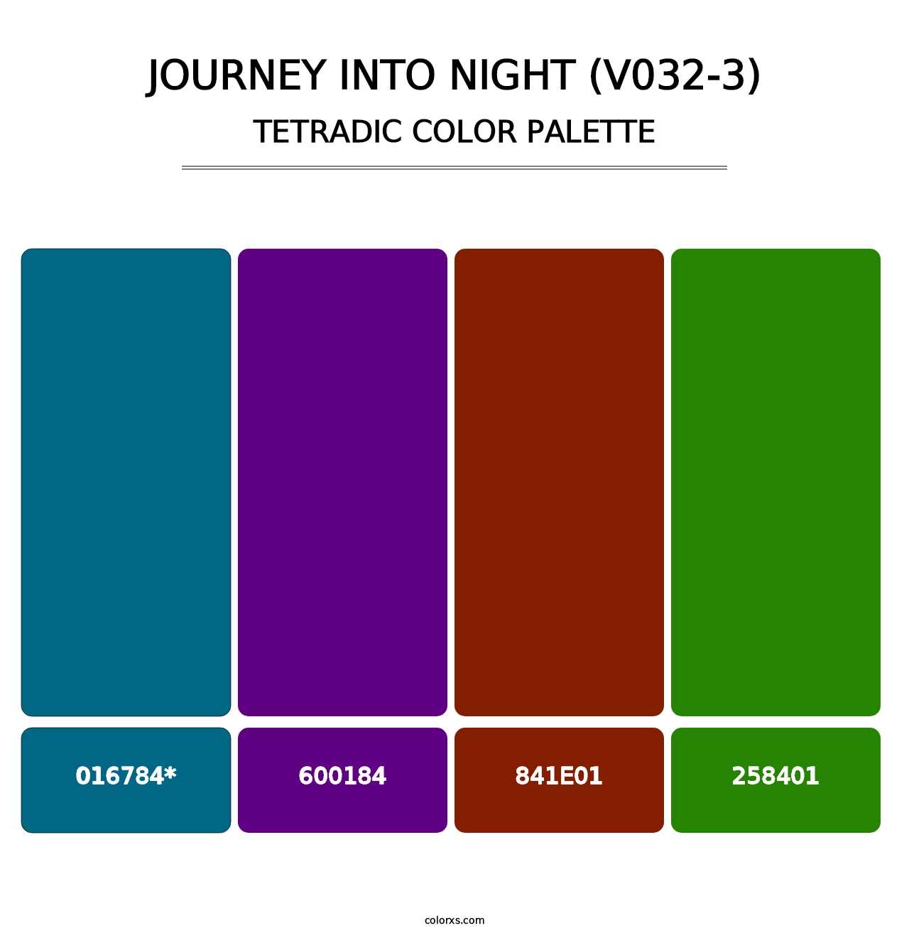 Journey Into Night (V032-3) - Tetradic Color Palette