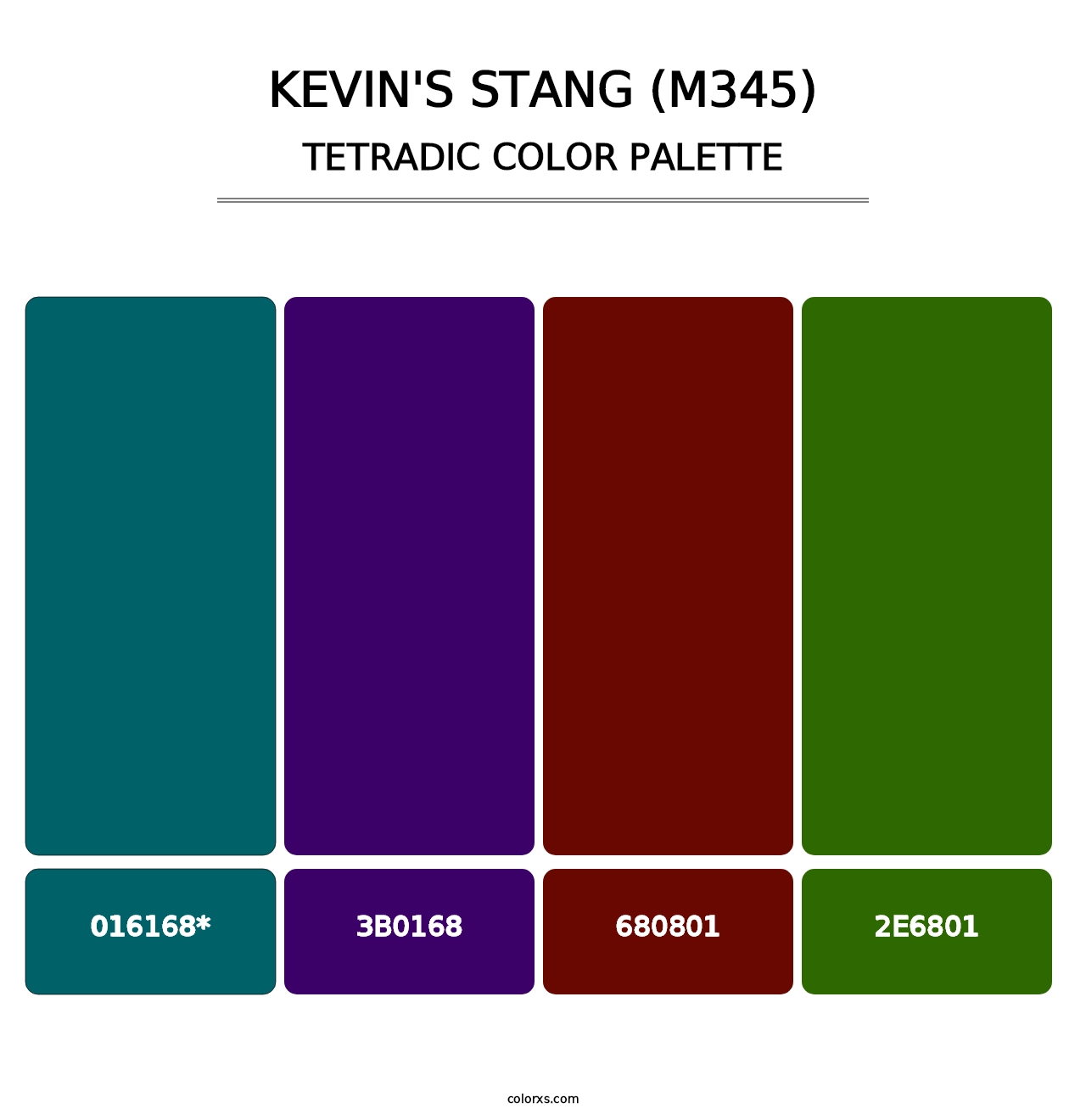 Kevin's Stang (M345) - Tetradic Color Palette