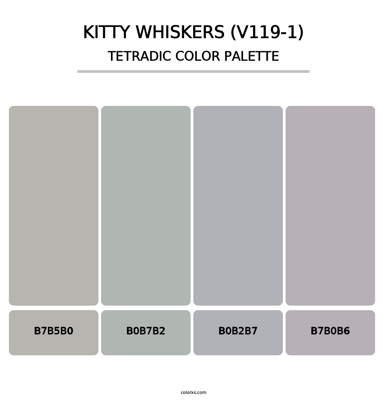 Kitty Whiskers (V119-1) - Tetradic Color Palette