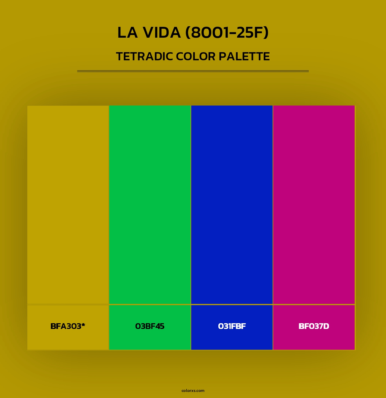 La Vida (8001-25F) - Tetradic Color Palette