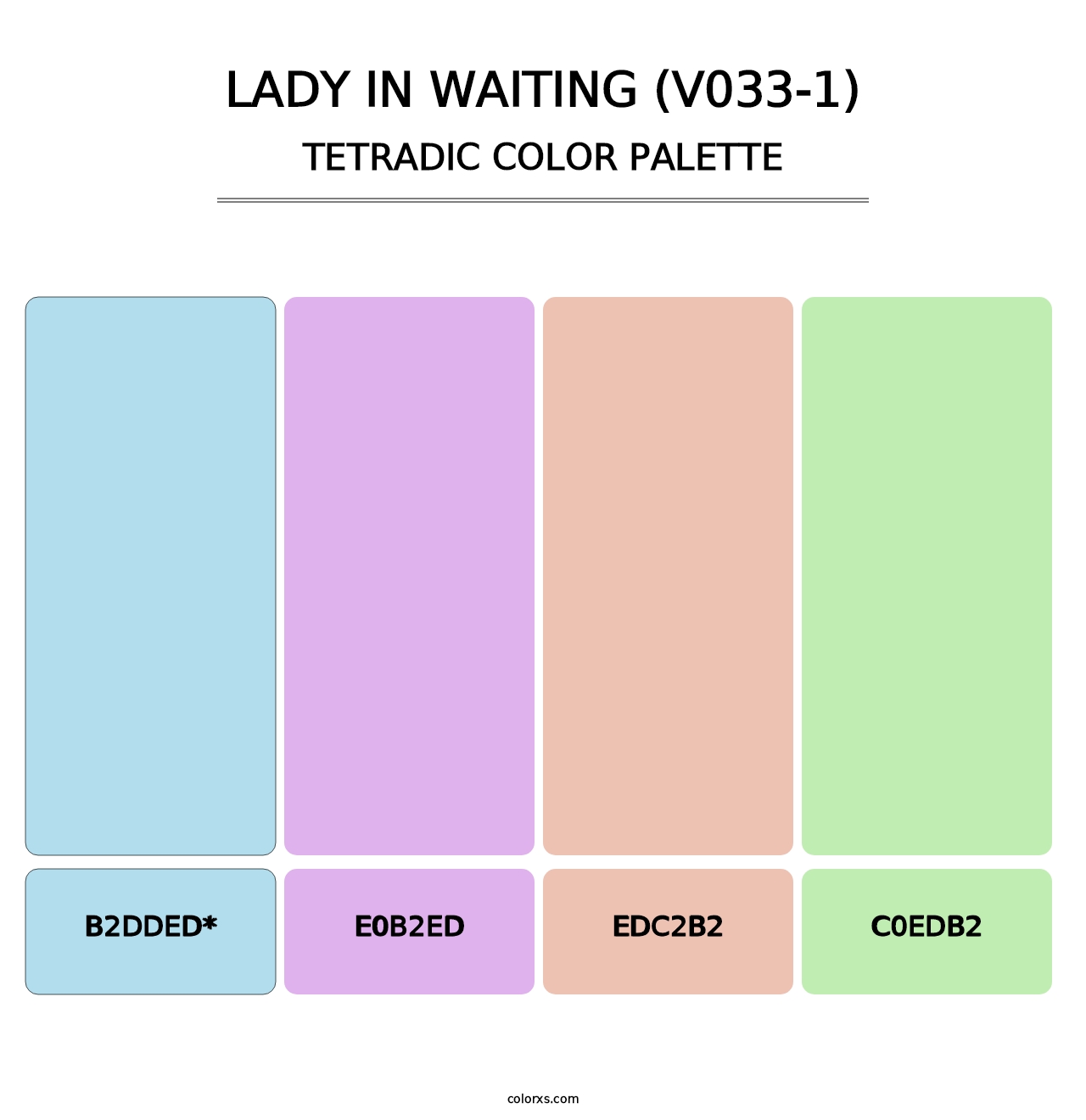 Lady in Waiting (V033-1) - Tetradic Color Palette