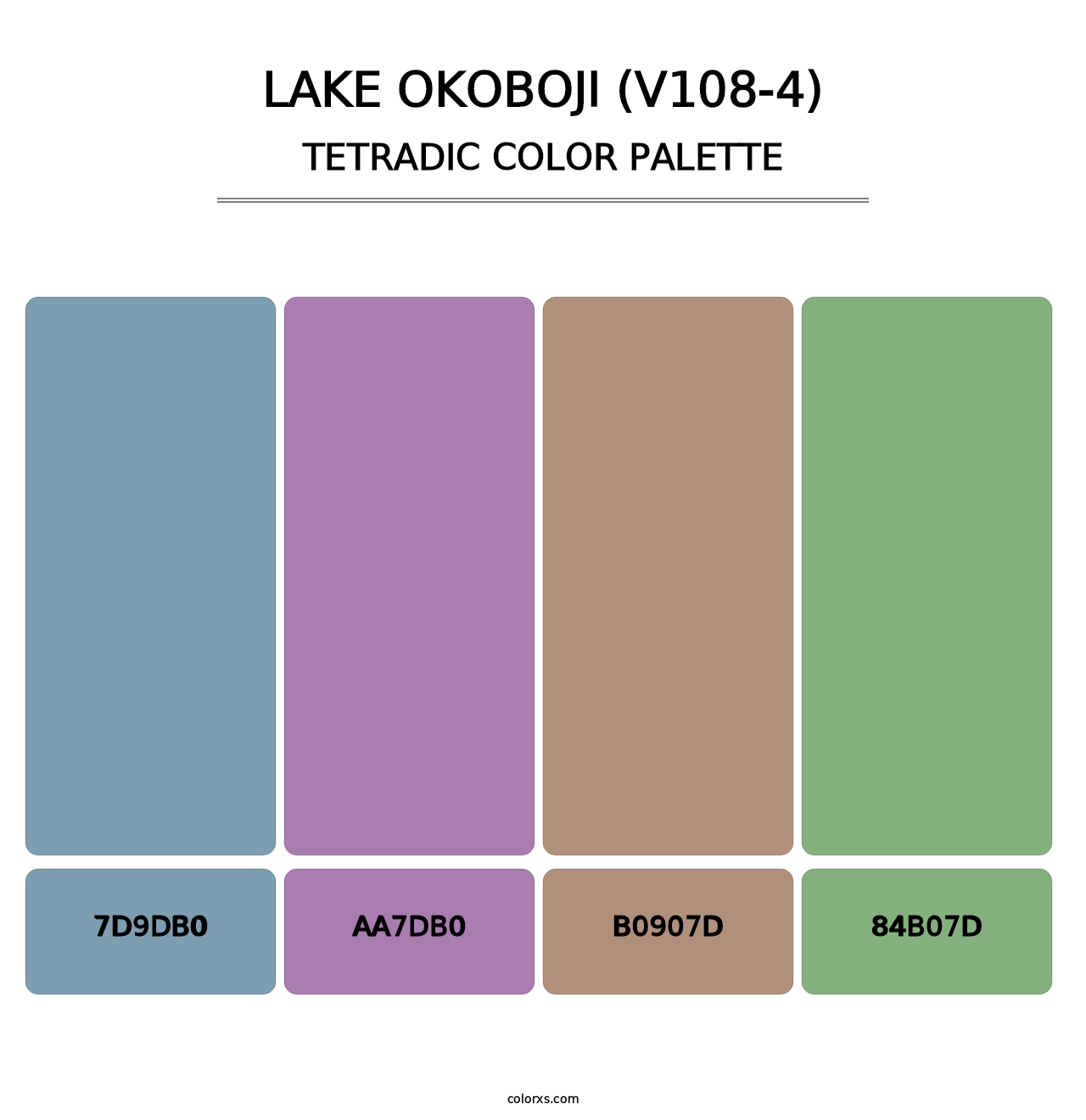 Lake Okoboji (V108-4) - Tetradic Color Palette