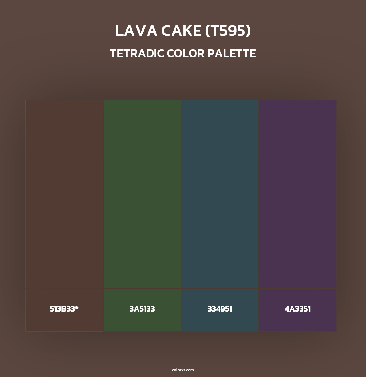 Lava Cake (T595) - Tetradic Color Palette