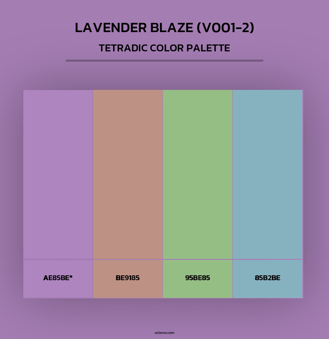 Lavender Blaze (V001-2) - Tetradic Color Palette