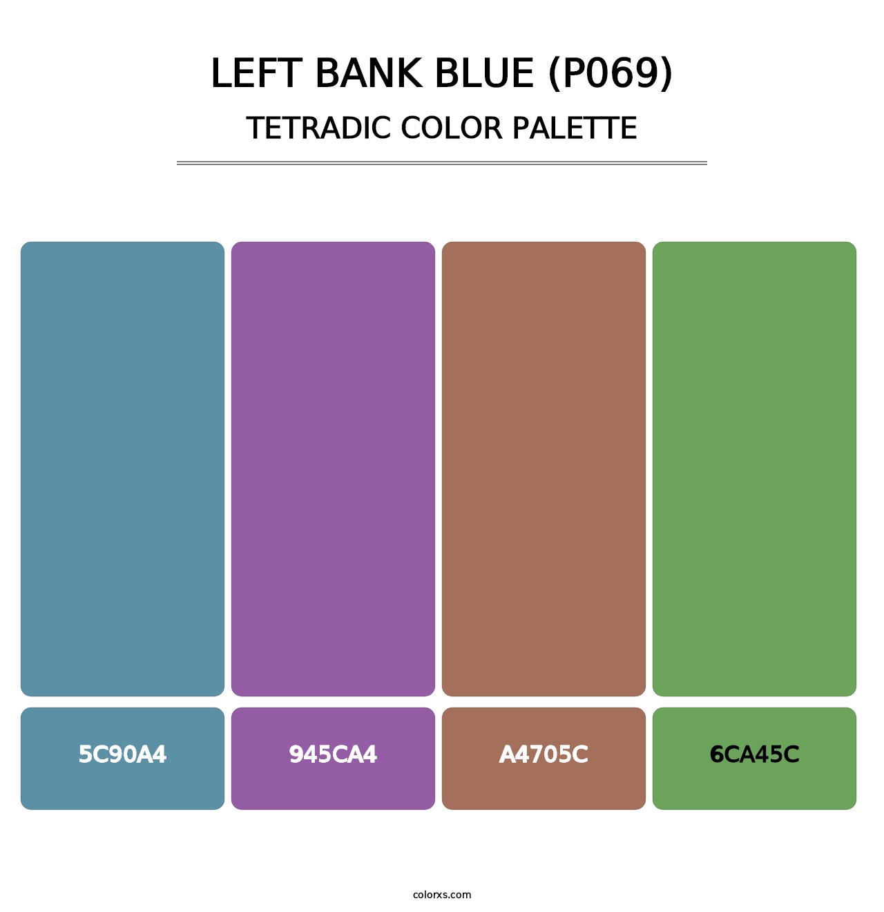 Left Bank Blue (P069) - Tetradic Color Palette