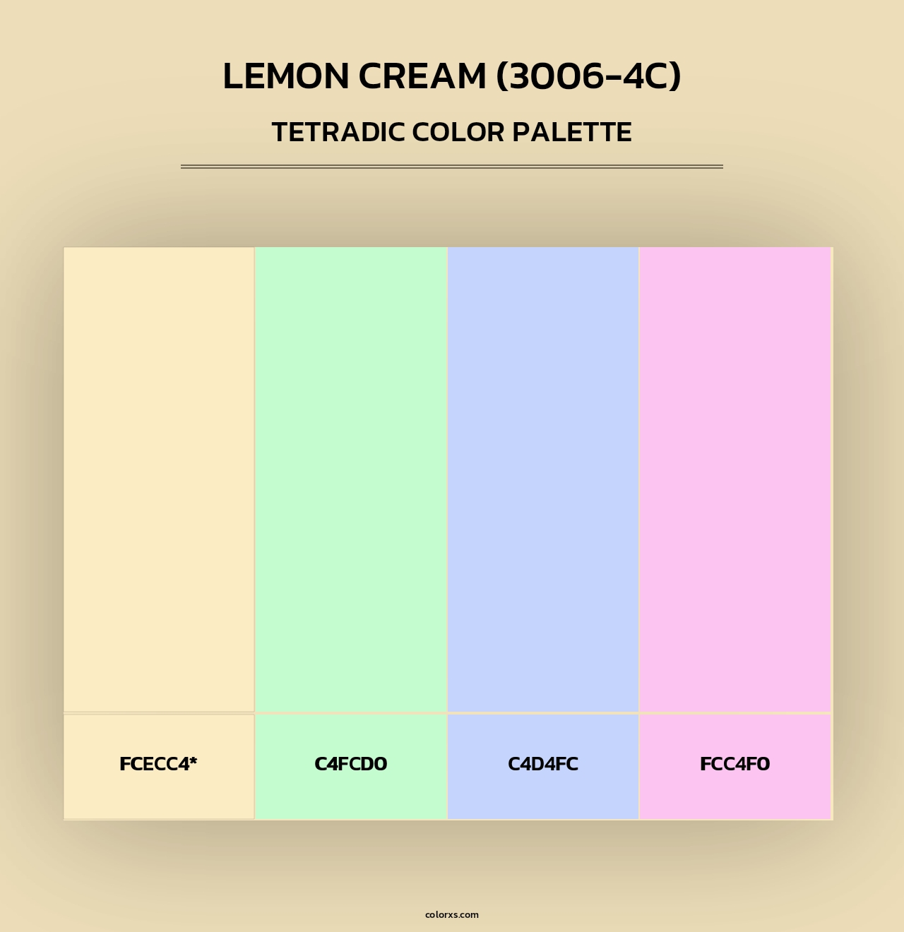 Lemon Cream (3006-4C) - Tetradic Color Palette