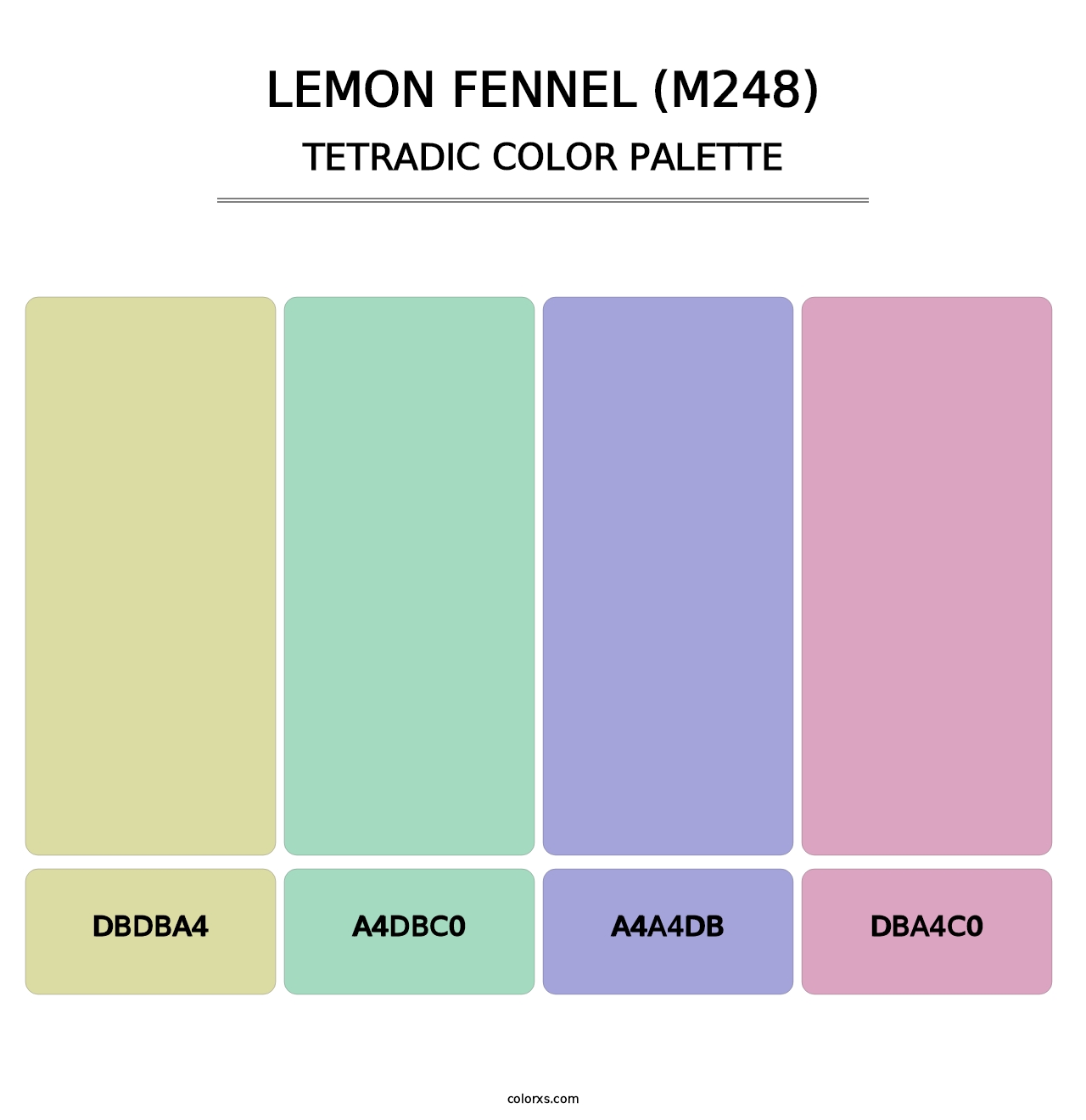 Lemon Fennel (M248) - Tetradic Color Palette