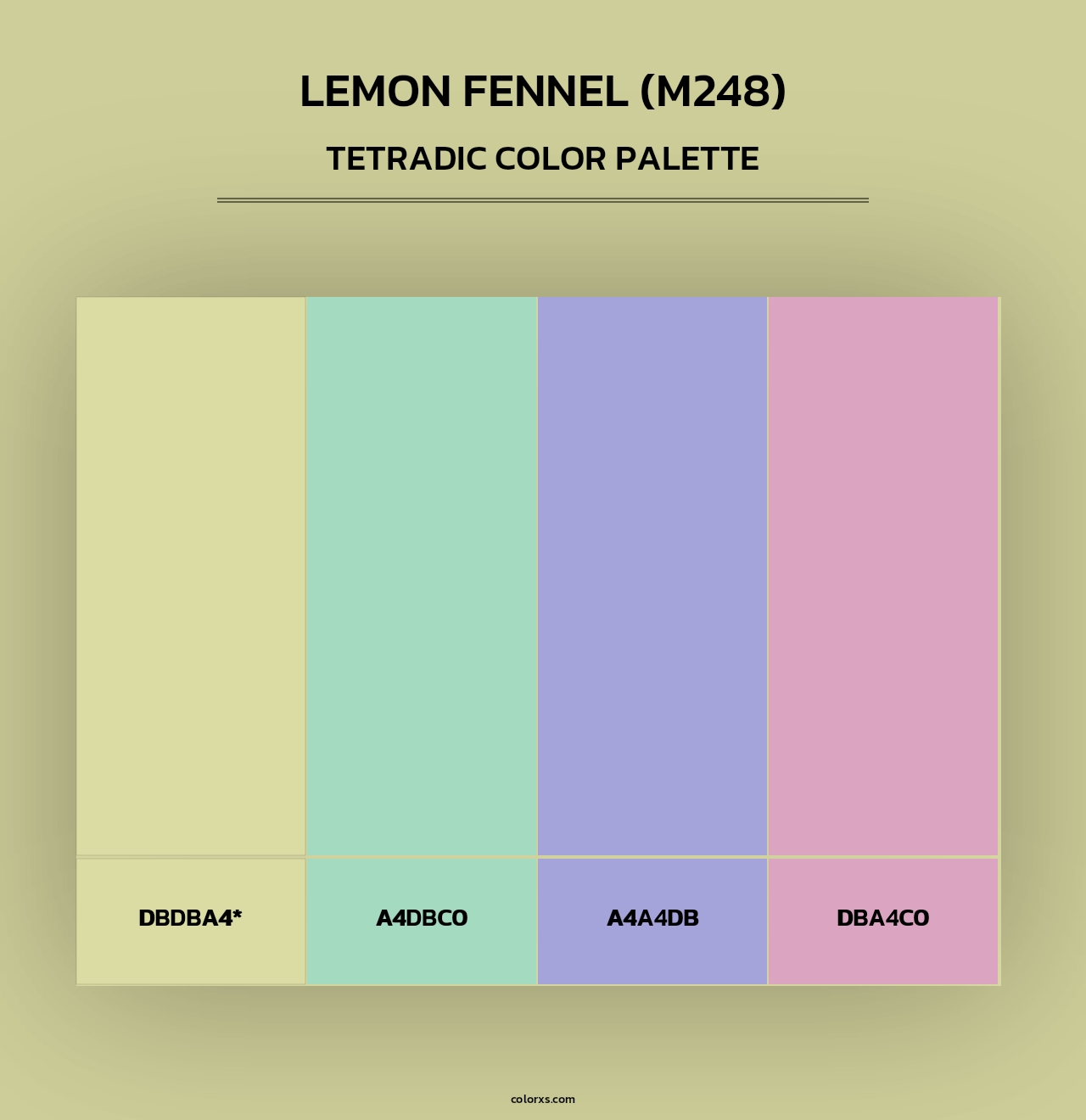 Lemon Fennel (M248) - Tetradic Color Palette