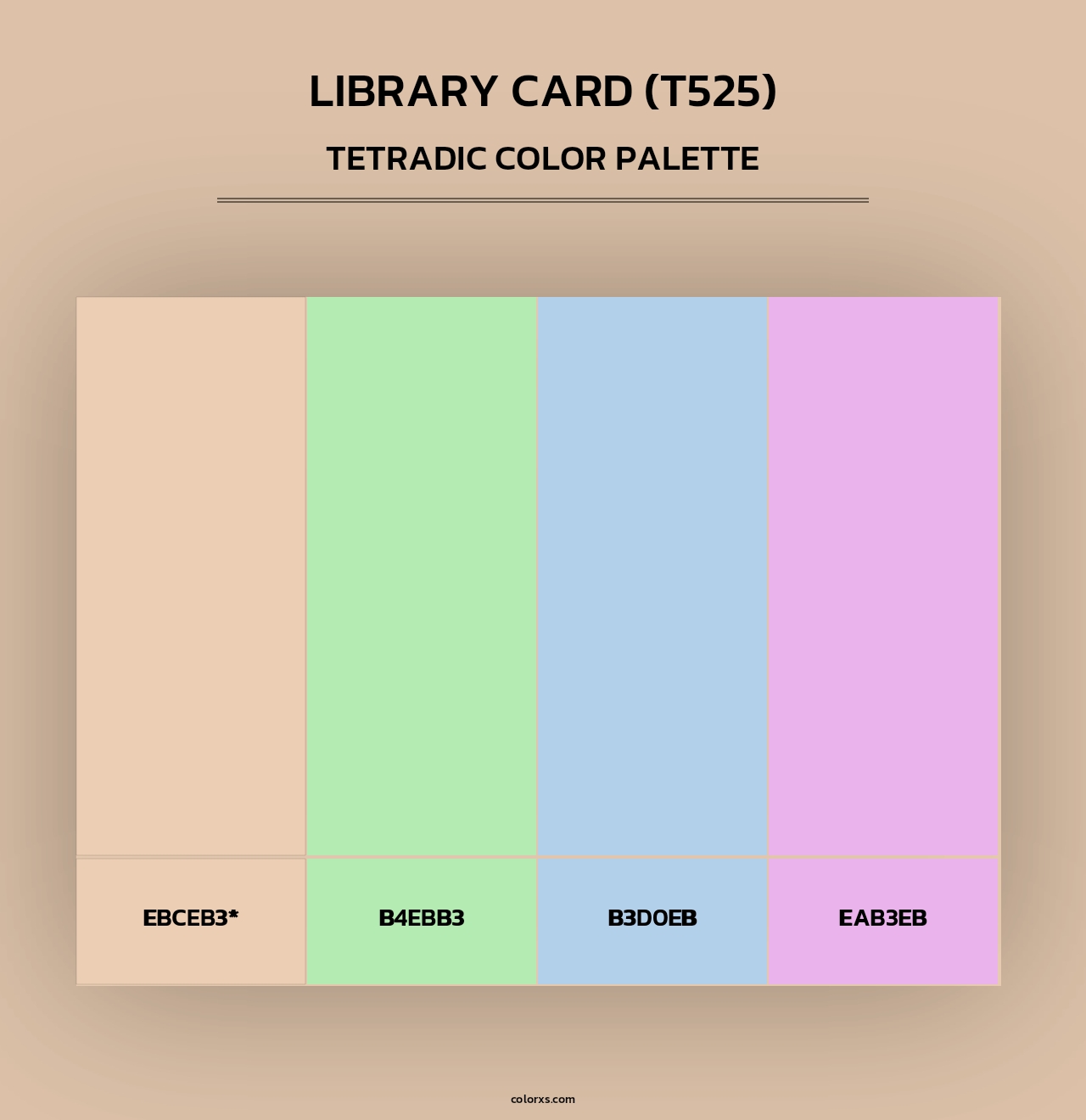 Library Card (T525) - Tetradic Color Palette