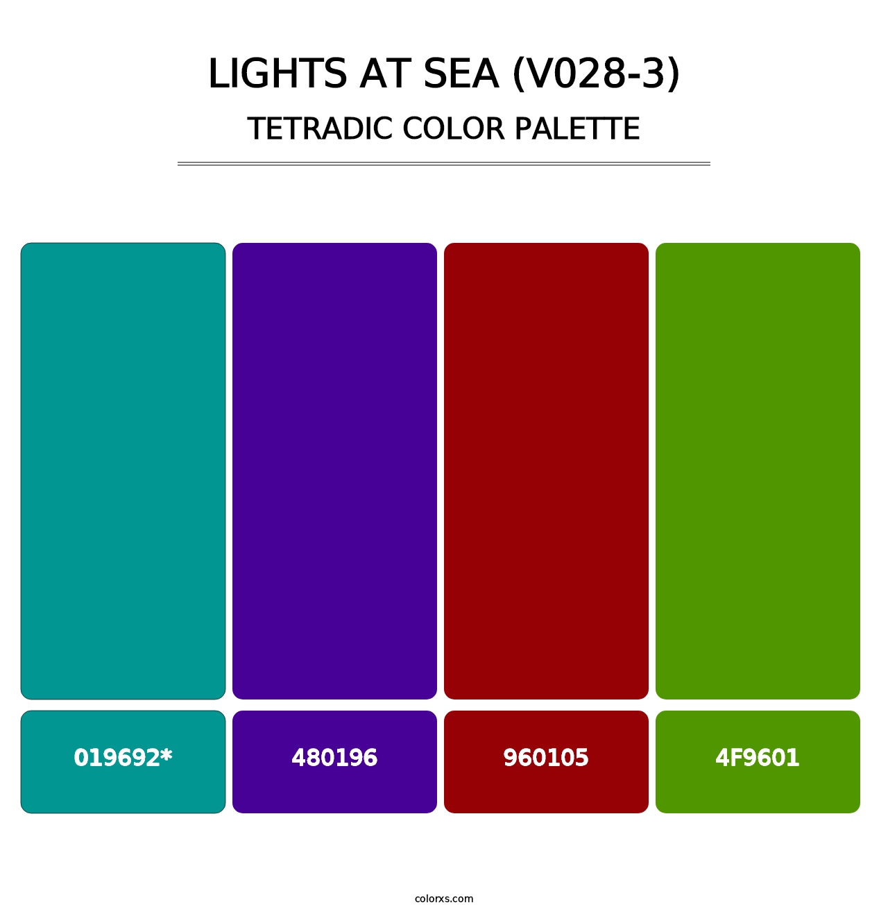 Lights at Sea (V028-3) - Tetradic Color Palette