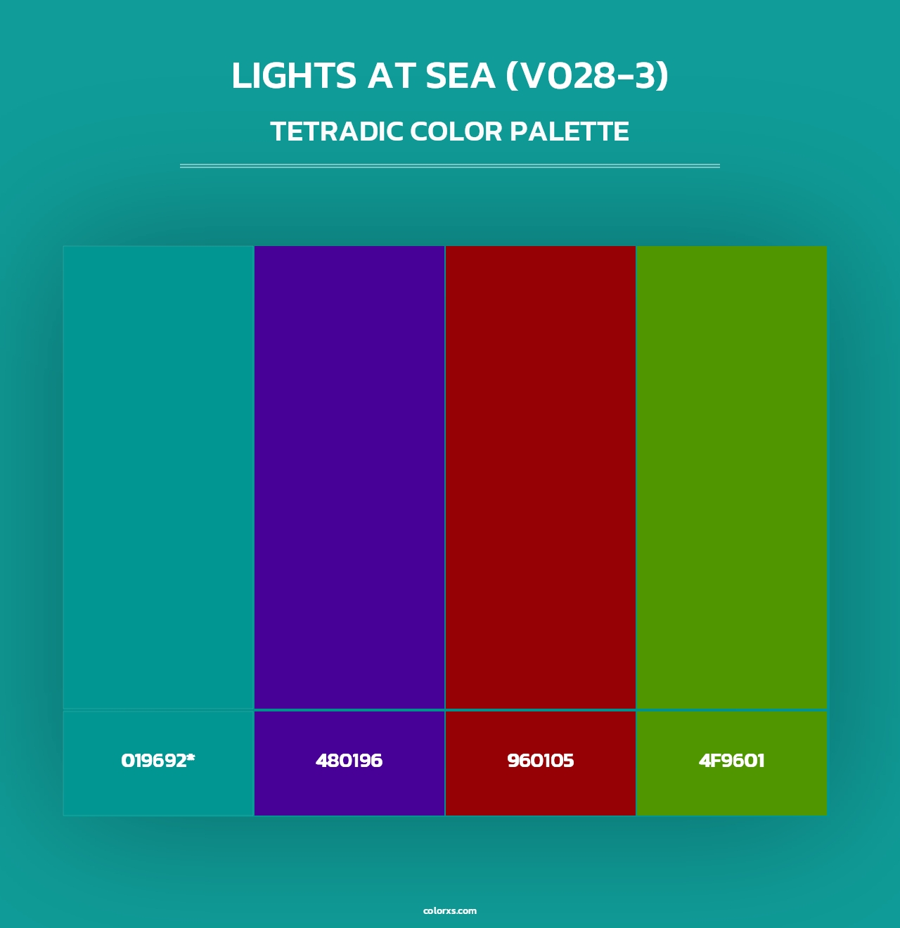 Lights at Sea (V028-3) - Tetradic Color Palette
