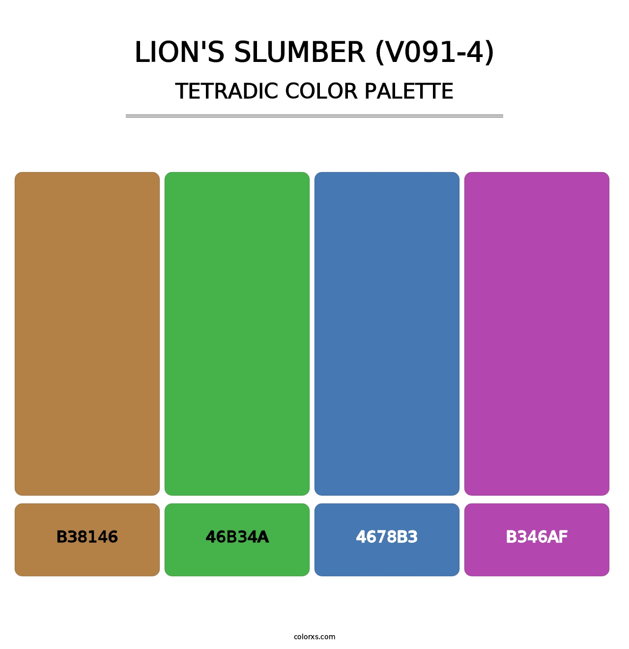 Lion's Slumber (V091-4) - Tetradic Color Palette
