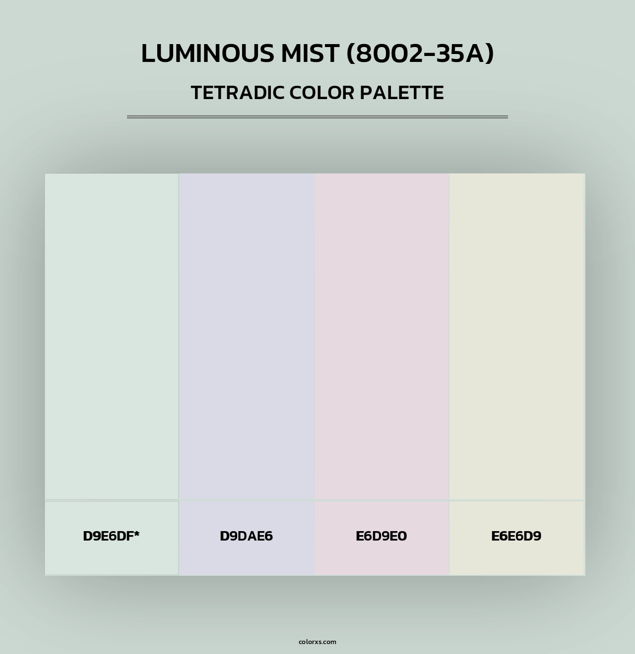 Luminous Mist (8002-35A) - Tetradic Color Palette