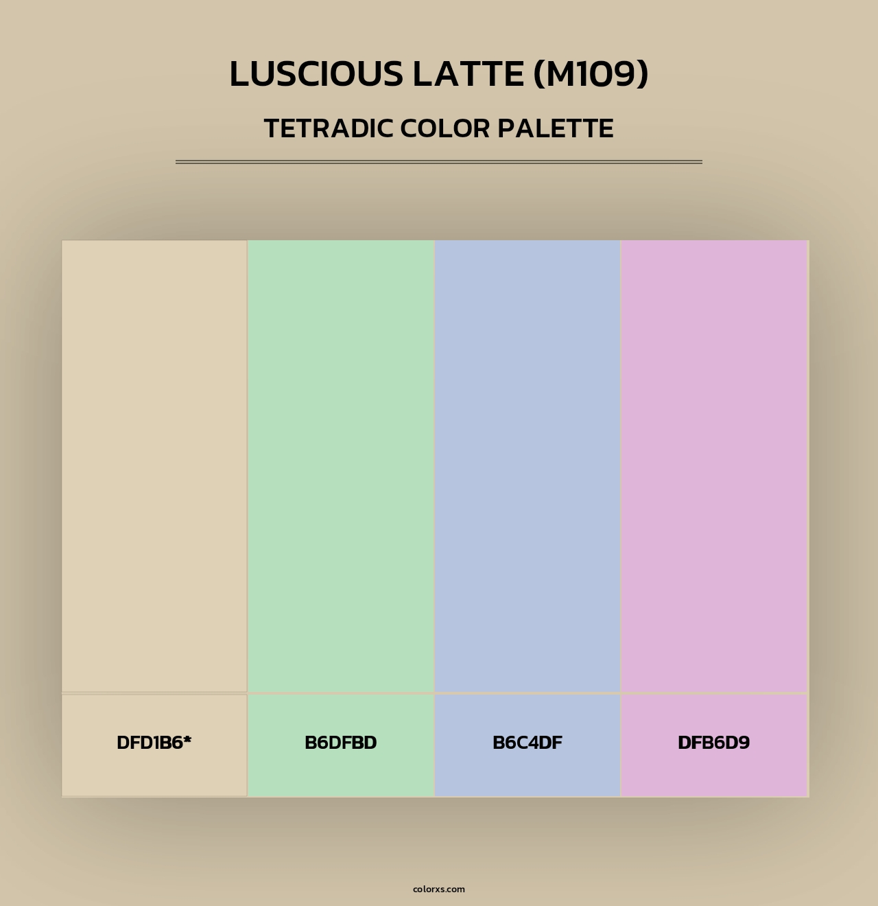 Luscious Latte (M109) - Tetradic Color Palette