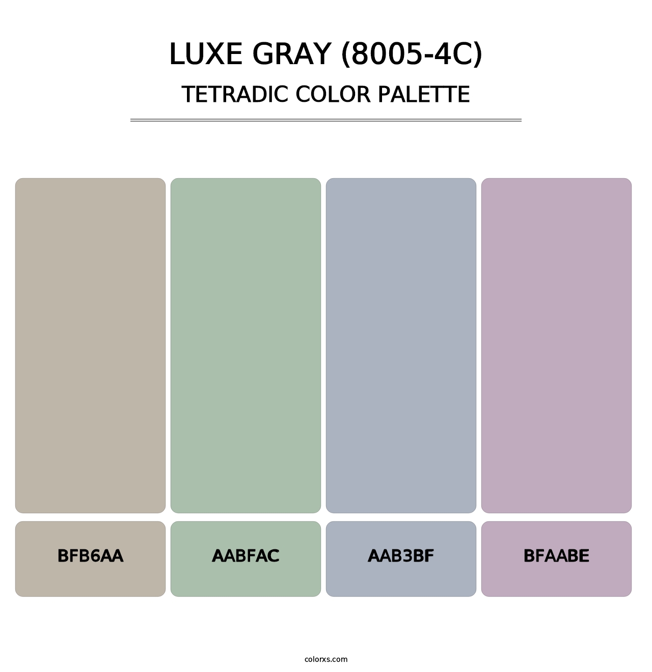 Luxe Gray (8005-4C) - Tetradic Color Palette