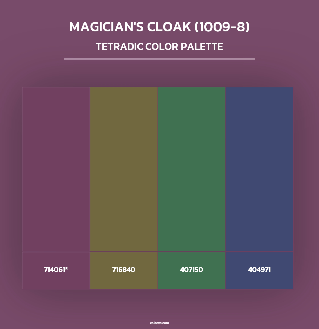 Magician's Cloak (1009-8) - Tetradic Color Palette