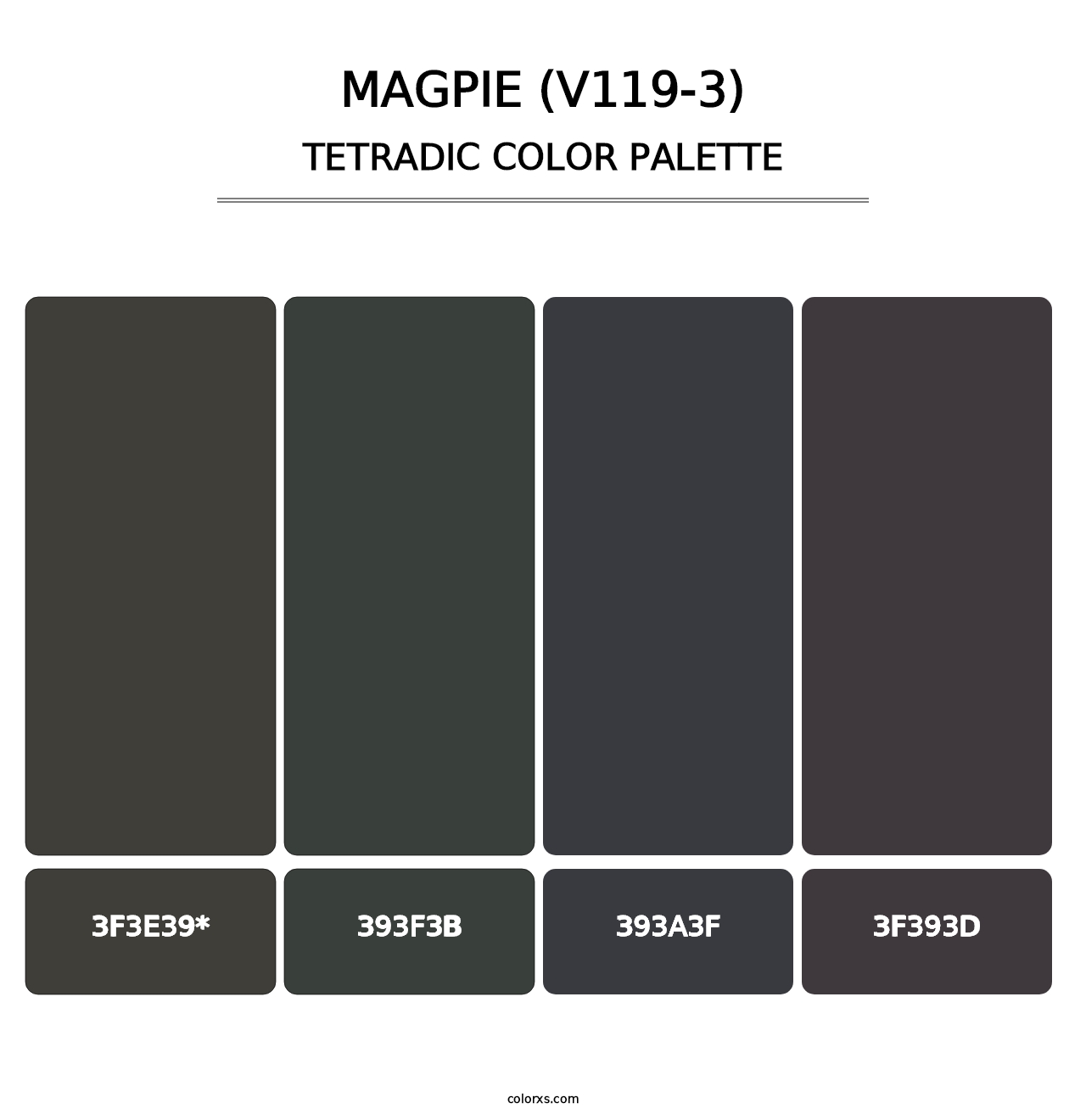 Magpie (V119-3) - Tetradic Color Palette