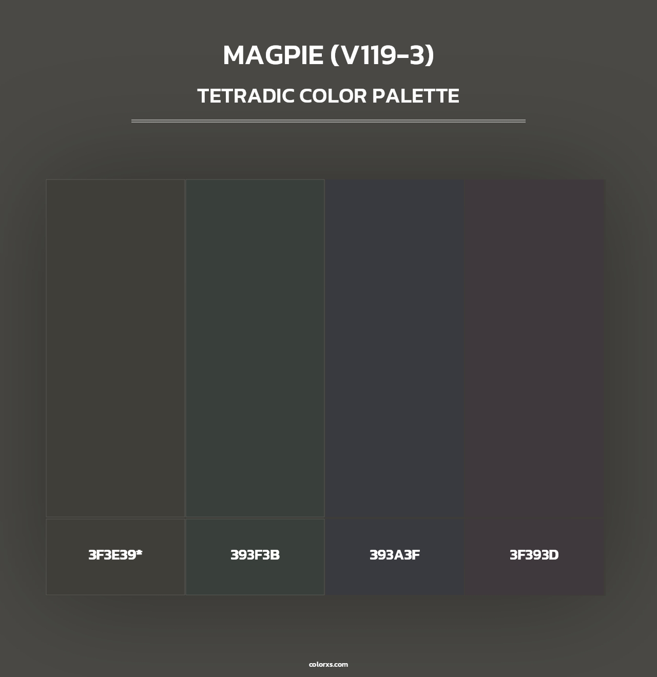 Magpie (V119-3) - Tetradic Color Palette