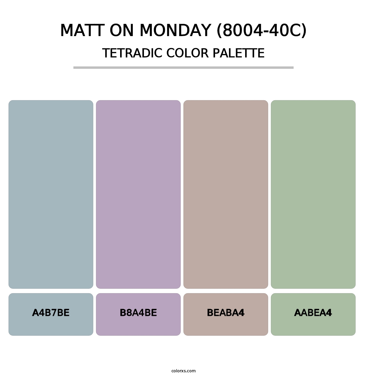 Matt on Monday (8004-40C) - Tetradic Color Palette