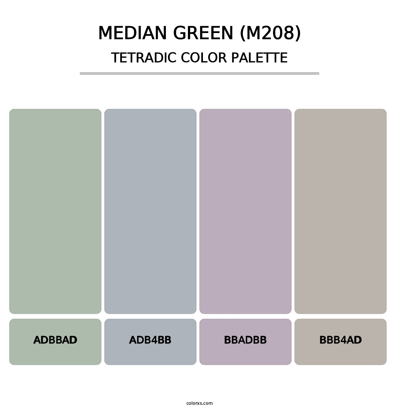 Median Green (M208) - Tetradic Color Palette